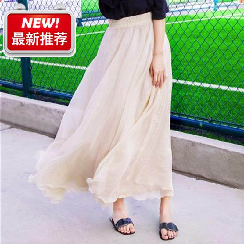 2019春夏季女生海边拖地长裙8米大摆裙A沙滩度假金丝半身裙薄款凉|ruв категории Женская одежда, юбка - от Buy2taobao.com для оказания профессиональной услуги покупки агента Taobao