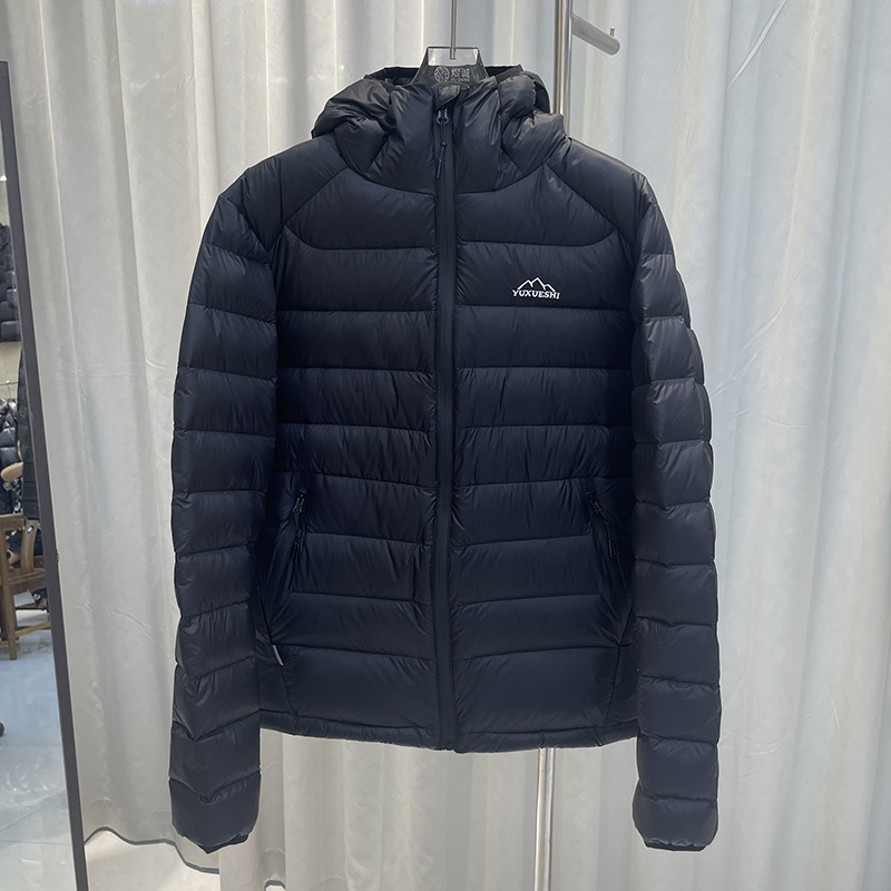 90白鸭绒排骨羽绒服女短款轻薄冬季新款连帽情侣小个子外套男加厚