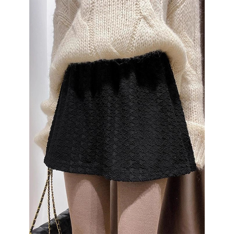 打底神器纯色高腰胖MM百搭半身裙