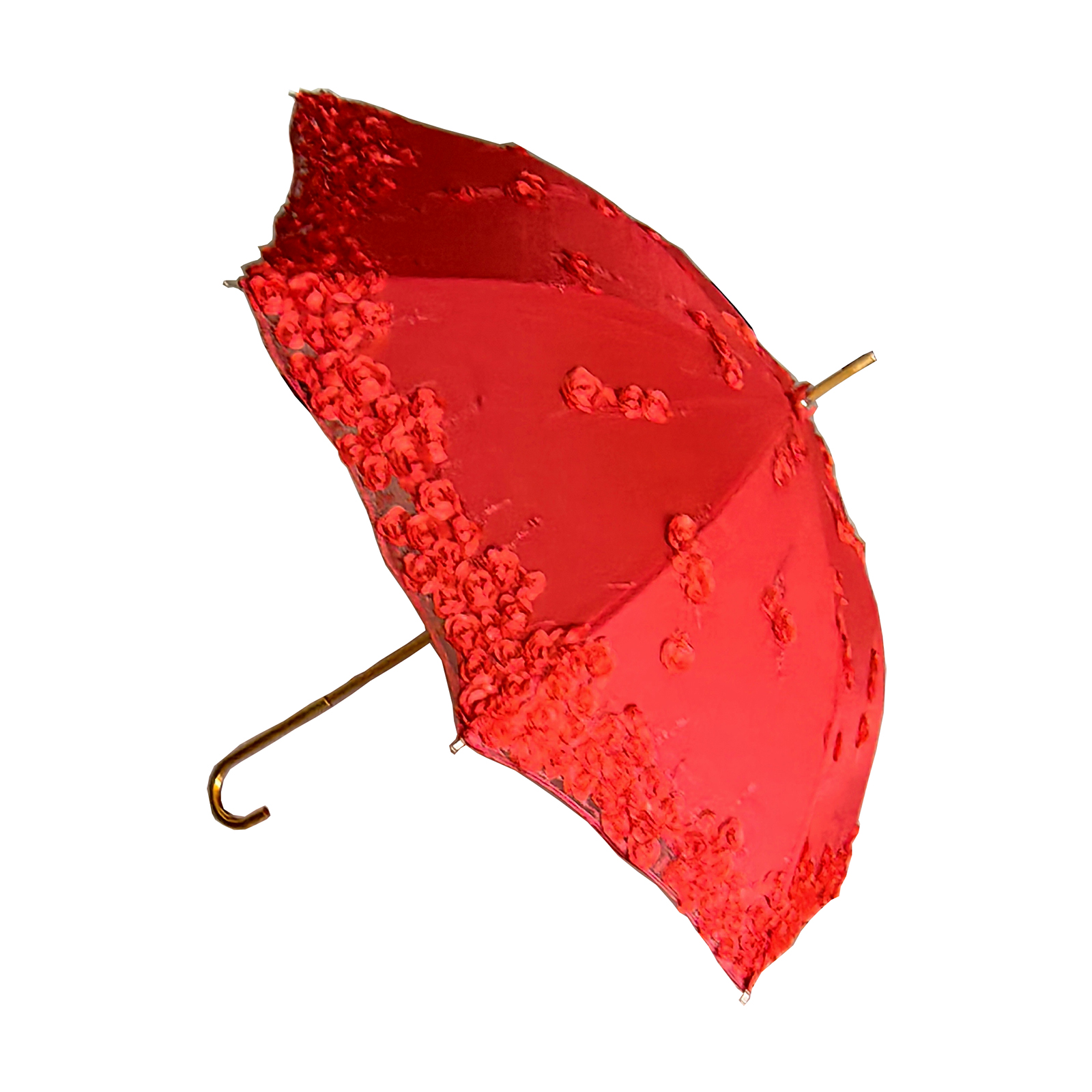 结婚红伞新新娘伞蕾丝出嫁出阁双层长柄刺绣复古婚庆婚礼高级喜伞