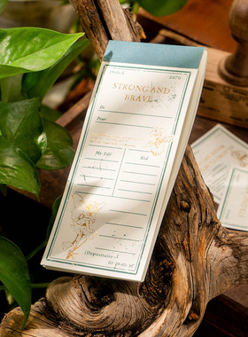 奇幻之森系列长条烫金便签本30张入 童话主题手账装饰打底背景纸