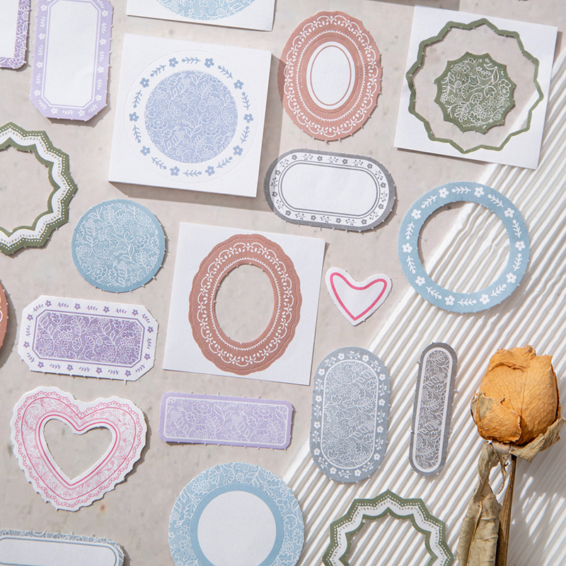 迷你框框系列边框主题便签本45张入 简约基础手帐留言打底素材纸