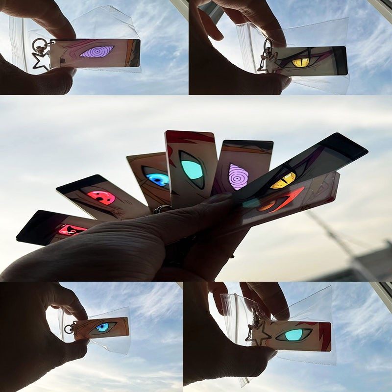 新疆西藏包邮火影忍者发光眼睛钥匙扣挂件亚克力条鸣人卡通爆款周