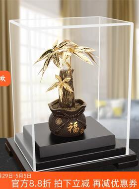 金箔发财树摇钱树摆件招财树家居酒柜装饰工艺品客厅摆设开业礼品