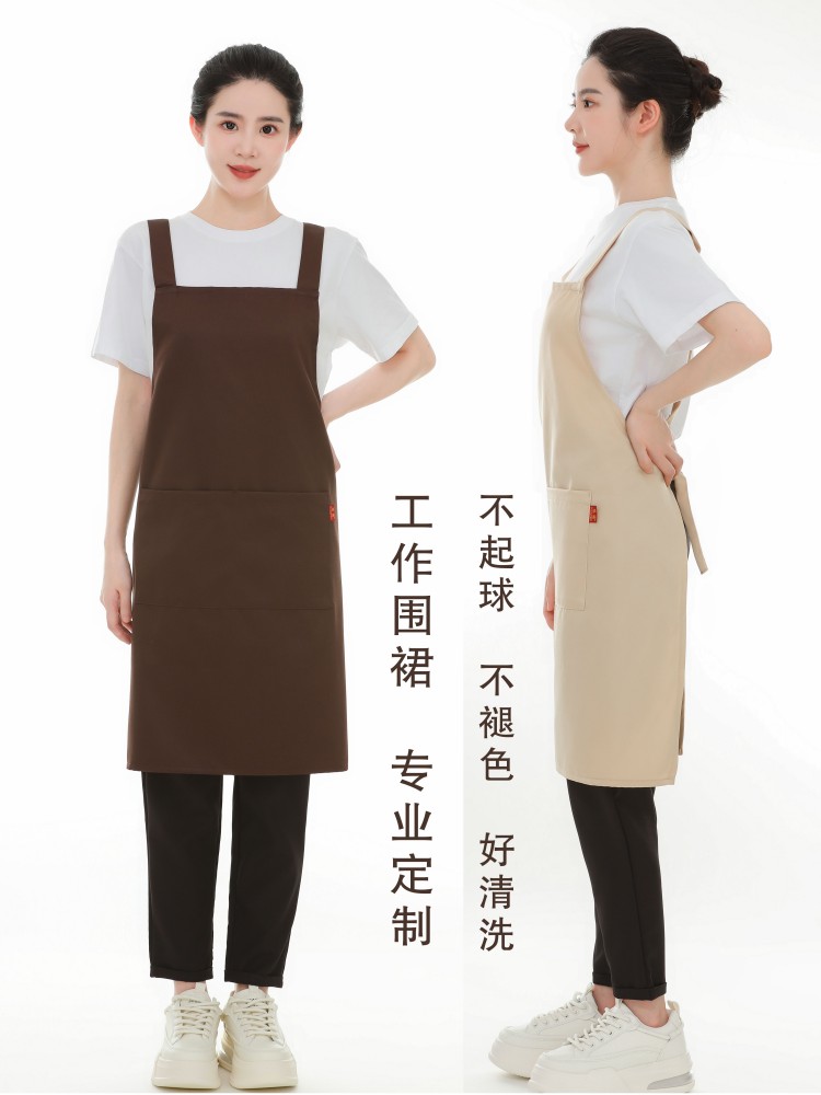 围裙定制工作服标志印刷女性时尚厨房防水防油餐饮商业水果店美甲