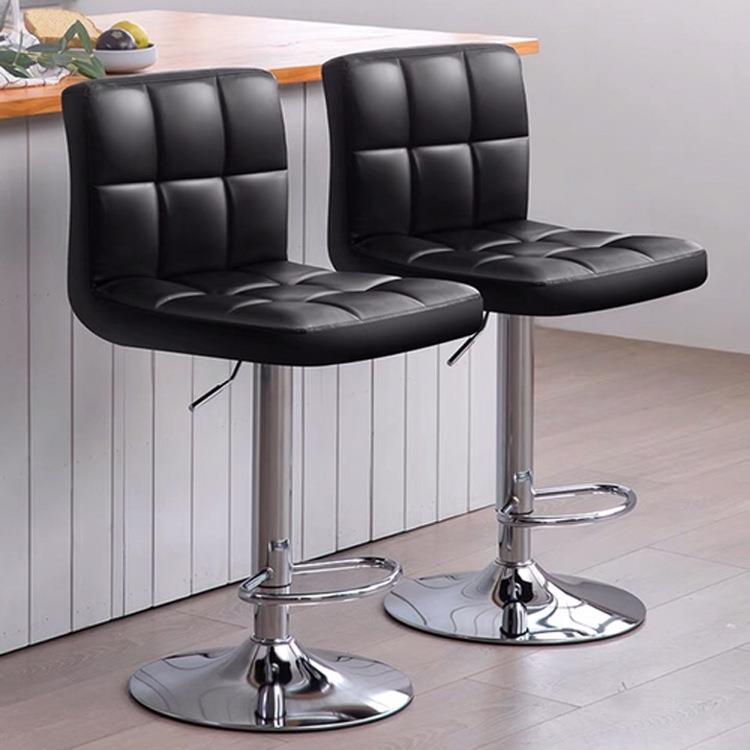 格子升降旋转家用办公吧台前台收银靠背美甲化妆柜台吧椅高脚凳子