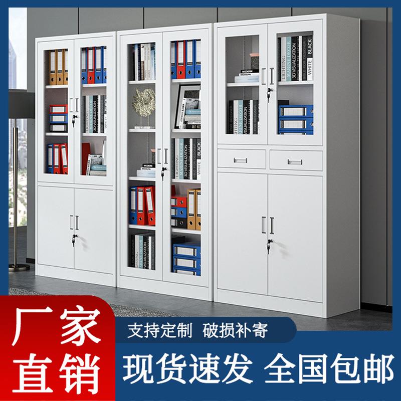 办公室文件柜铁皮柜子玻璃钢制办公柜凭证带锁储物柜资料柜档案柜