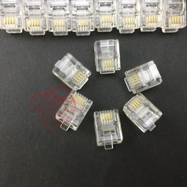 RJ11电话水晶头 6P4C水晶头 2芯4芯电话水晶头6P2C水晶头1000粒