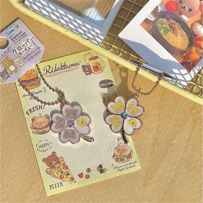 轻松熊周边四叶草金属挂坠