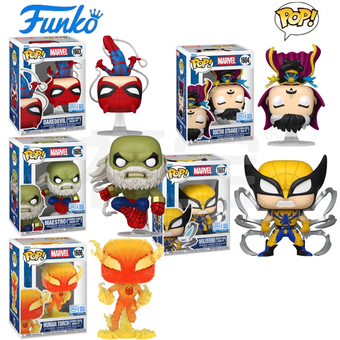 Funko POP漫威周边Marvel夜魔侠奇异博士战尊霹雳火金刚狼手办