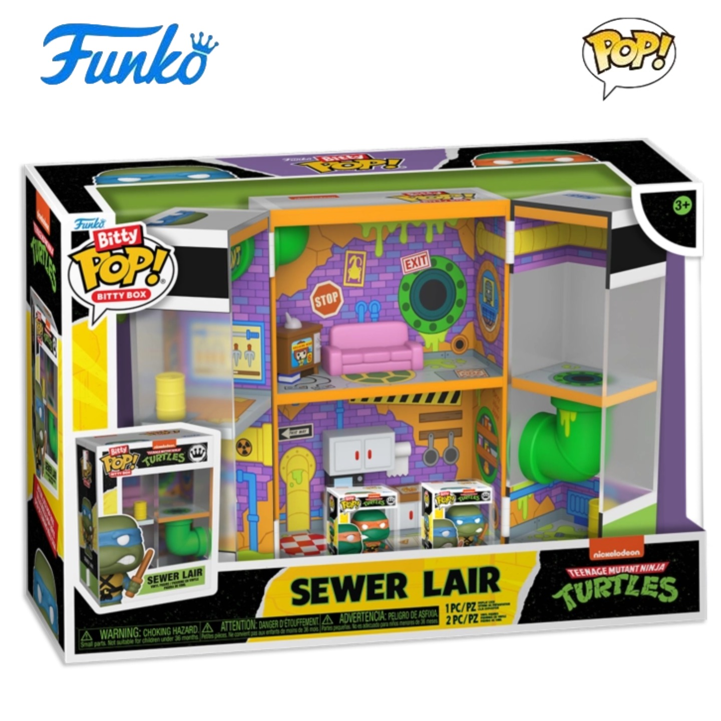 Funko Bitty忍者神龟Teenage Mutant Ninja Turtles周边基地手办