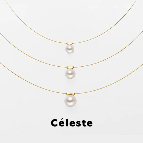Céleste小众浮月珍珠项链女