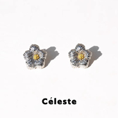 Céleste 小雏菊花朵耳钉女小众设计高级感清新简约百搭银针耳环