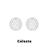 Céleste 镂空圆球满月网格纹耳环女小众高级感轻奢精致气质耳钉