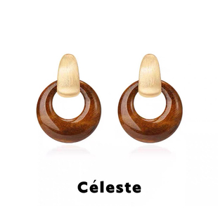 黑玛瑙虎眼石圆环可拆卸两戴耳环女小众设计高级感耳钉 Céleste