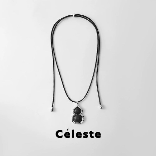 Céleste黑檀木葫芦吊坠项链女