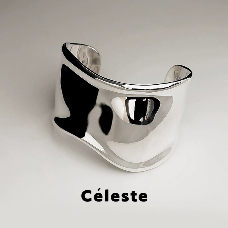 Céleste不规则宽边光面手镯女