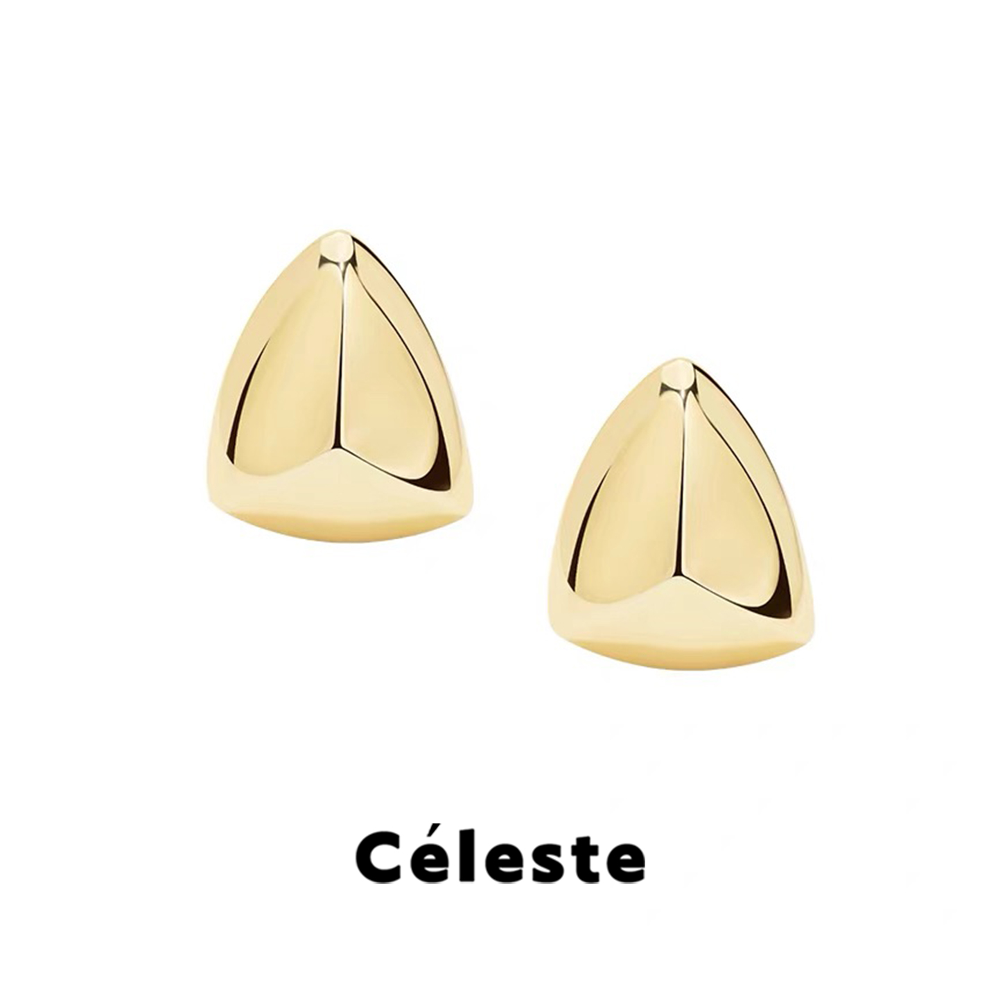 Céleste复古立体三角形耳环女