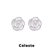 Céleste 董洁豆豆同款 白贝母玫瑰耳钉高级感小众气质黑贝母耳环