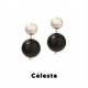Céleste 豆豆同款 拉丝圆球黑檀木耳环女小众设计高级感复古耳饰