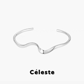 Céleste 莫比乌斯开口手镯女小众设计高级感扭曲波浪素圈细手环