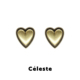 Céleste 复古金色爱心耳环女法式 通勤小众设计百搭高级感耳钉
