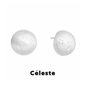 Céleste 星芒丝光星夜锆石拉丝耳钉女小众高级精致半圆银针耳环