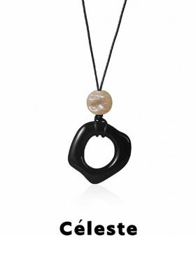 Céleste老钱风烟雨黑绳项链女