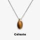 Céleste 虎眼石单珠吊坠项链女小众设计复古气质百搭锁骨链套装