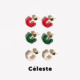 Céleste 彩色珐琅C型小耳钉女小众设计简约百搭通勤S925银针耳环