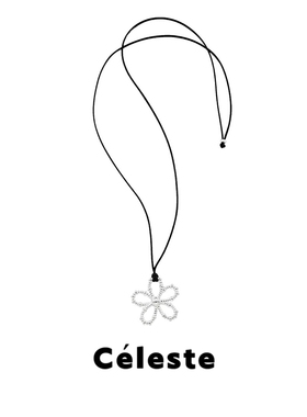 Céleste韩系镂空花朵吊坠项链女