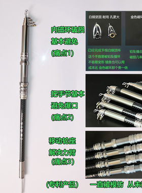 荣小馆三代海竿移动轮座海杆超硬远投竿套装抛竿锚鱼海杆钓鱼全套