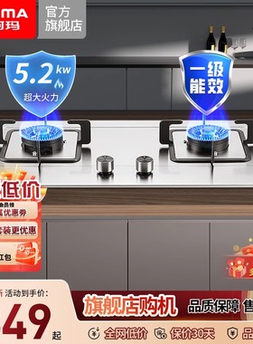 澳柯玛燃气灶家用双灶一级节能不锈钢煤气灶液化气灶具3D025G新