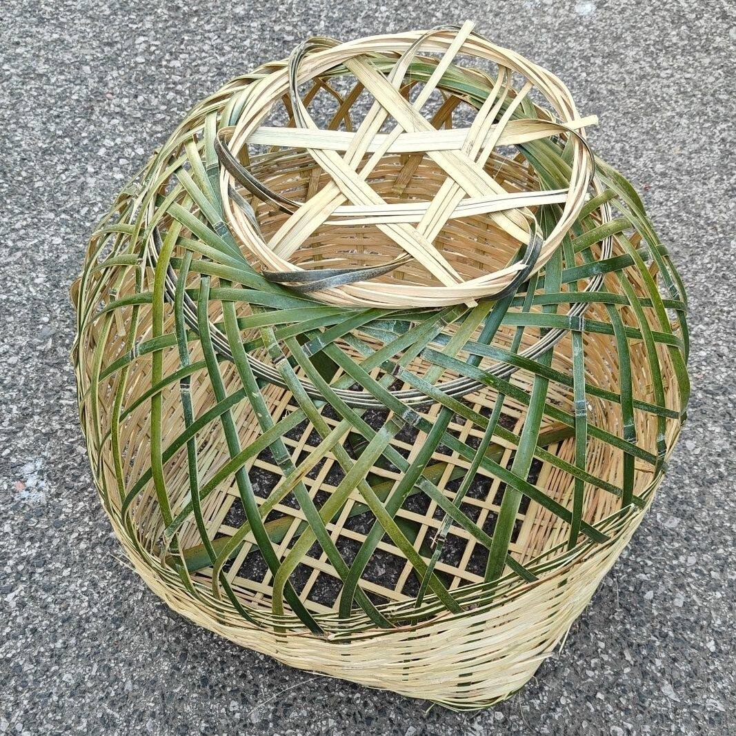 竹编鸡笼竹鸡笼乡下圆形养鸡笼赶集挑鸡笼鸭笼宠物笼鸡鸭笼子室内