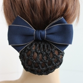 2025新款 高级护士头花女网兜职业盘发上班发网银行蝴蝶结气质发夹