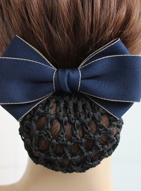 2025新款高级护士头花女网兜职业盘发上班发网银行蝴蝶结气质发夹