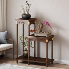 沙发边几实木双层小茶几中式边桌简约现代北欧客厅角几小桌子花架