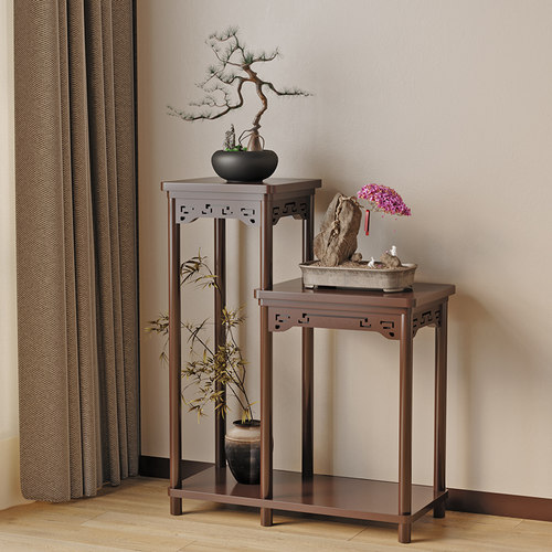 中式花架子客厅落地式置物架阳台实木花台2025新款室内多层花盆架