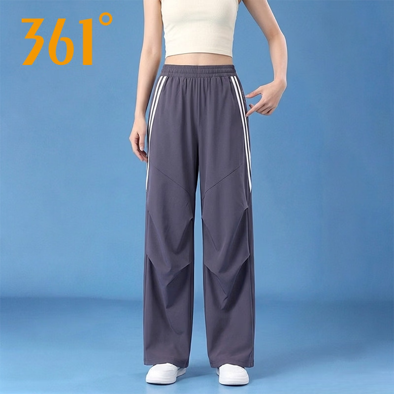 361度女垂感显瘦阔腿运动长裤