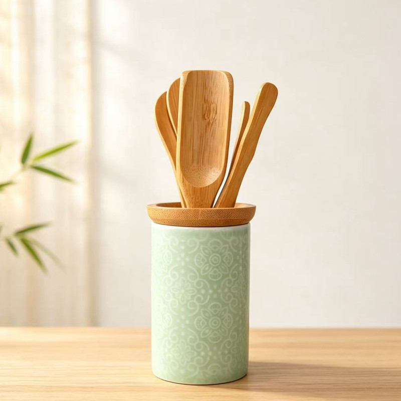 竹木茶道六君子套装茶具配件收纳罐茶室茶艺用品茶针茶夹茶勺