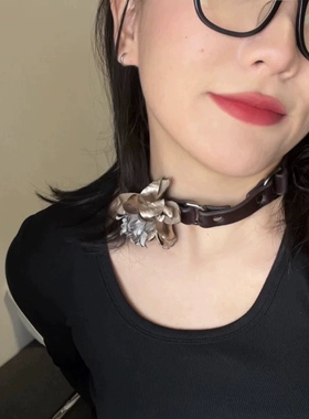 可调节项圈真皮明星同款