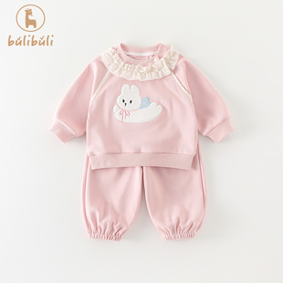 女童套装春装2026新款宝宝时尚洋气卫衣裤子春季婴幼童衣服两件套