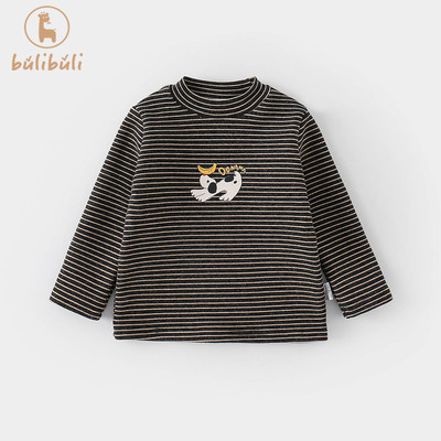 男童加绒打底衫冬2025新款婴幼童加厚长袖内搭衣服冬季男宝宝上衣