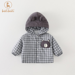 深秋男童外套秋冬款2025新款男宝宝夹棉连帽上衣秋冬季婴幼童衣服