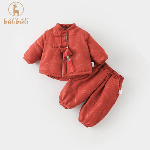 婴幼童汉服套装冬装新款男女宝宝周岁礼服秋冬季新中式唐装拜年服