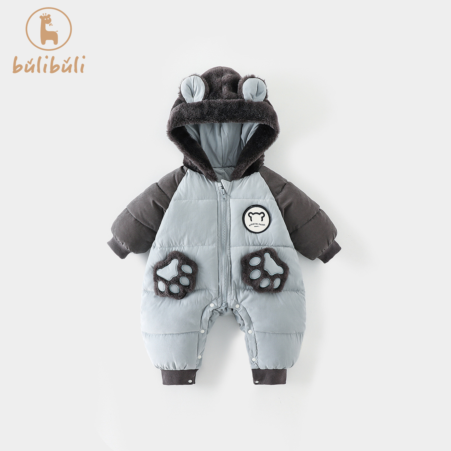 婴儿衣服冬装婴幼儿连体衣夹棉加厚棉服冬季男宝宝哈衣外出爬爬服