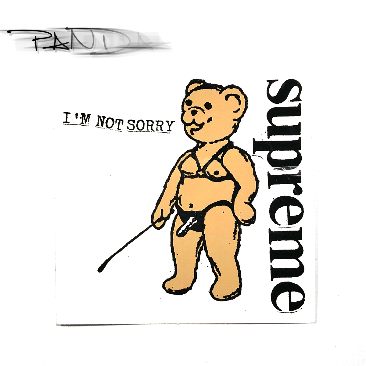 Supreme 21SS Not Sorry Sticker 小熊 贴纸 皮鞭 假吊 贴画