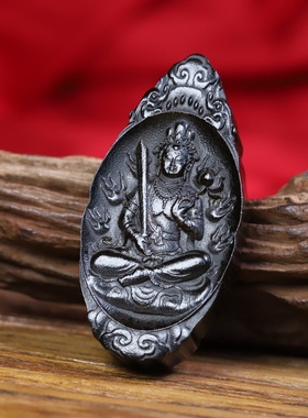 披毛犀牛角老亚佛牌吊坠收藏送礼养生仙品鱼子纹竹丝纹正品