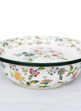 YAHOO特厚珐琅搪瓷和面盆盘套装可选揉发面盆家用洗菜盆饺子馅料