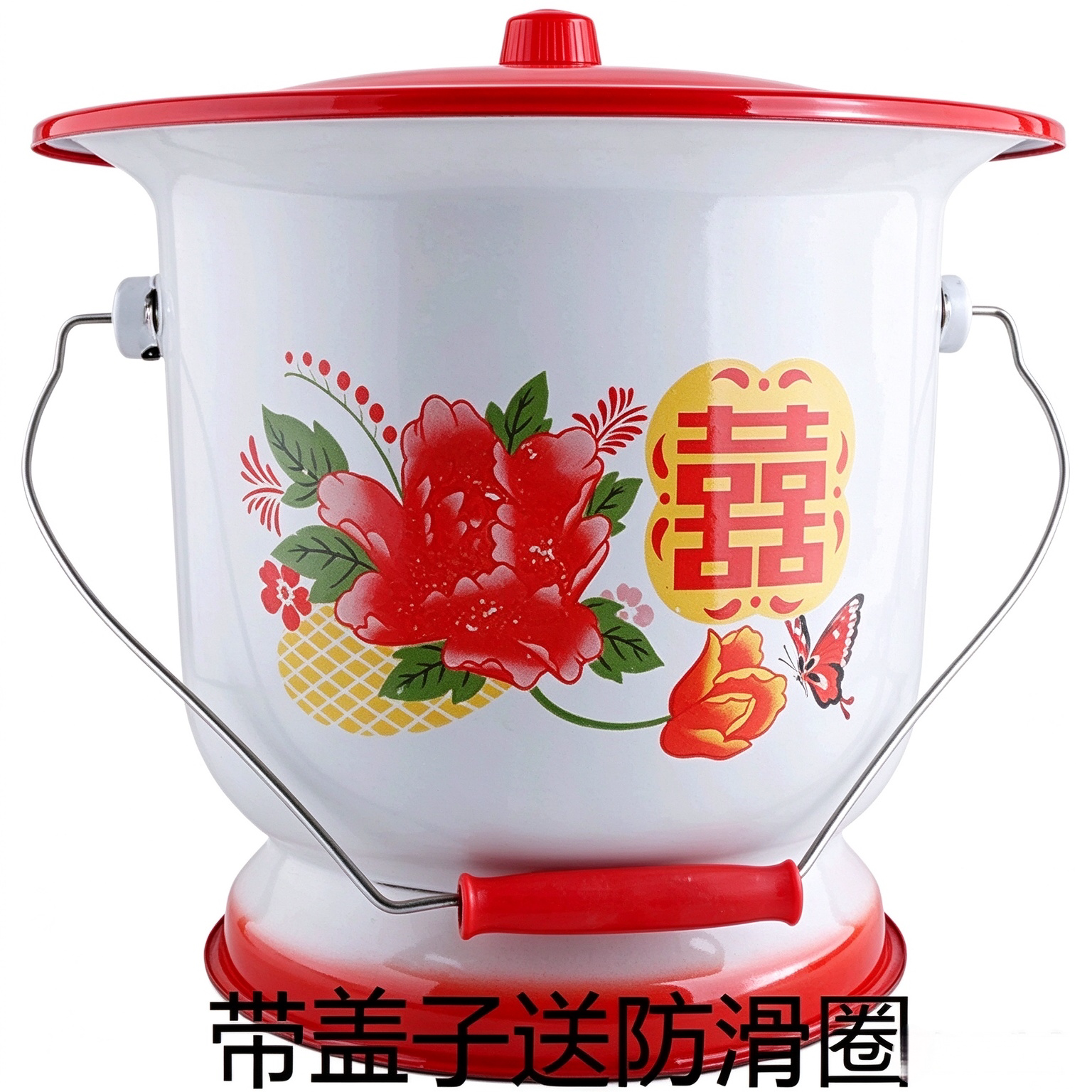 珐琅搪瓷尿桶防滑老式成人大室内夜间高脚坐便器尿壶防臭家用痰盂